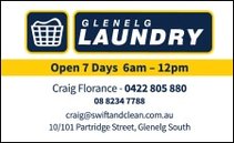 business card for glenelg laundry