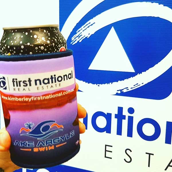 Kimberely First National Real Estate stubby holder printed full colour and sublimated