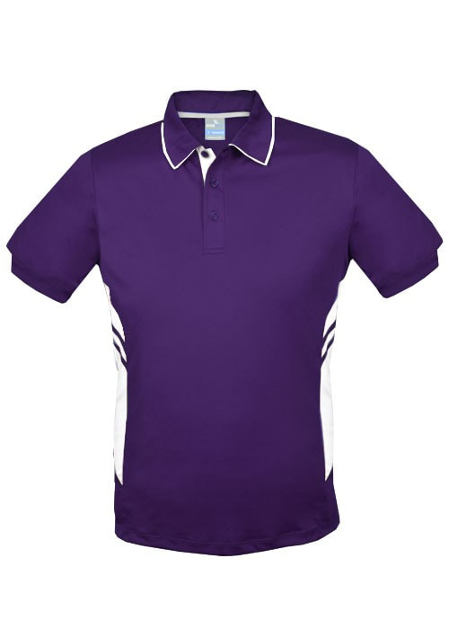 aussie pacific tasman polo, style 1301, purple/white, sizes S-3XL and 5XL at non stop adz