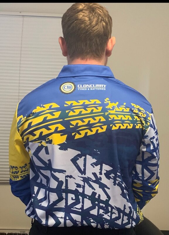Cloncurry Tyres custom sublimated polo shirt