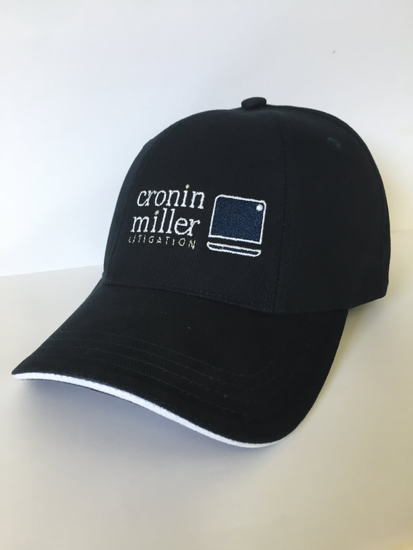 New navy/white Grace Collection caps AH095 embroidered for Cronin Miller Litigation