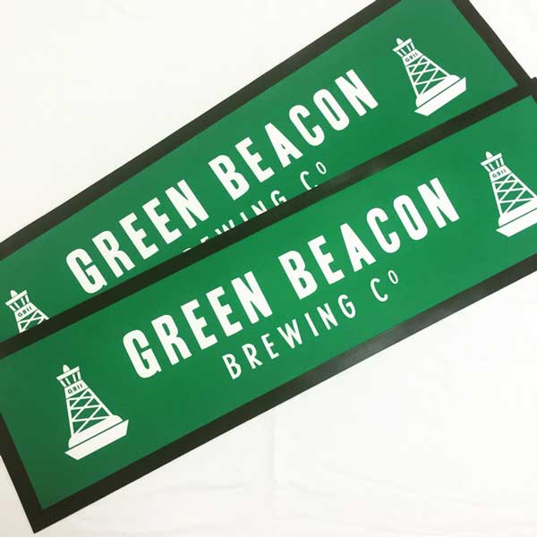 Green Beacon Brewery bar runners printed full colour and sublimated