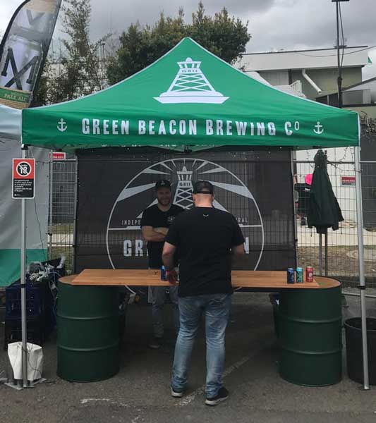 Green Beacon Brewing Company, branded gazebo to promote the business at craft beer festivals and trade shows.