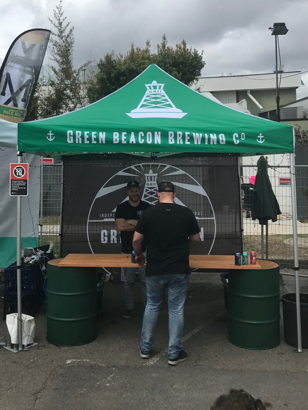 Green Beacon Brewery marquee for outdoor beer festivals