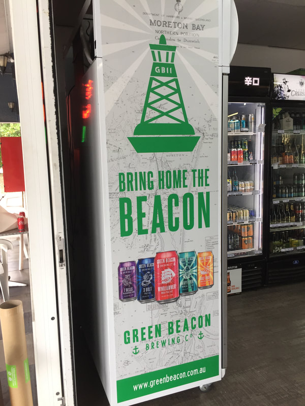 Green Beacon Brewery retail beer fridge vinyl poster