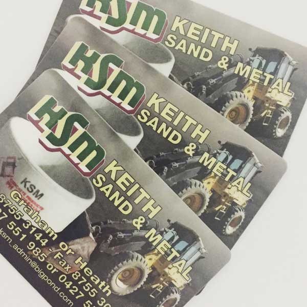 Keith Sand & Metal plastic business cards