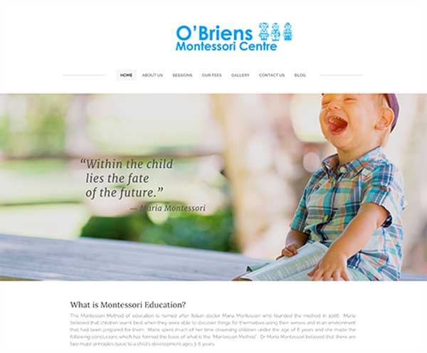 O'Brians Montessori Centre website offers pre school education in Modbury North, South Australia