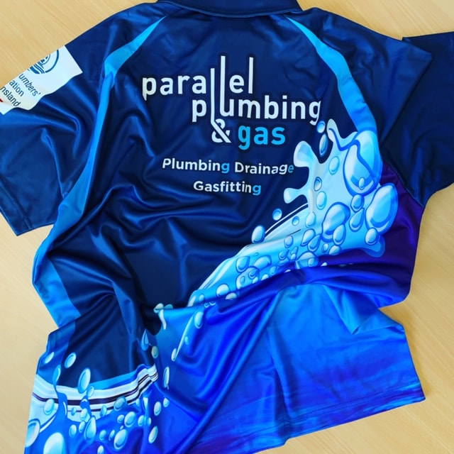 Parallel Plumbing & Gas custom sublimated polo shirt