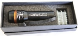 promotional aluminium torch in gift box, style JTT007, at non stop adz