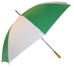 promotional umbrella, wg001, green-white at non stop adz