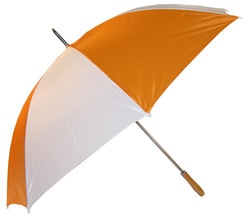 promotional umbrella, wg001, orange-white at non stop adz
