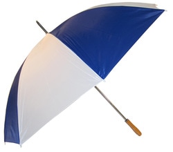 promotional umbrella, wg001, royal-white at non stop adz