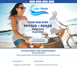 care physio one page mobile ready website