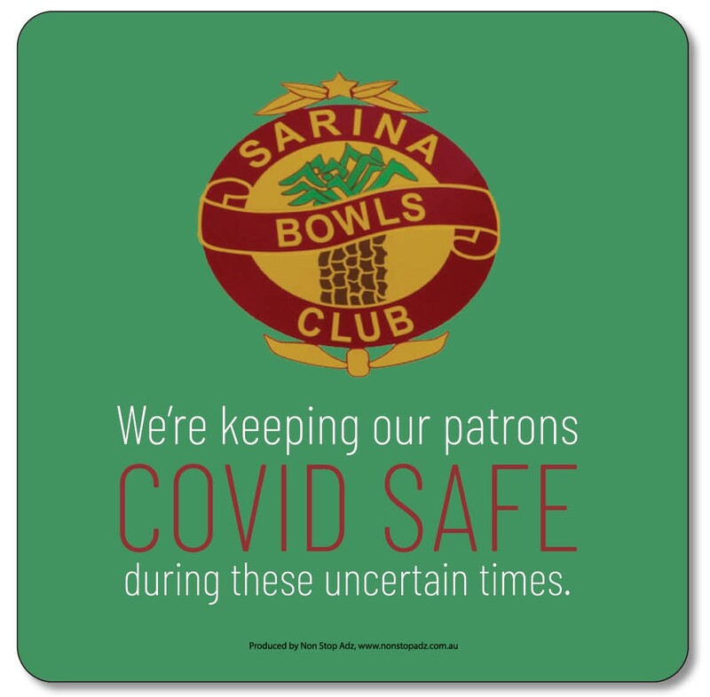 Sarina Bowls Club drink coasters