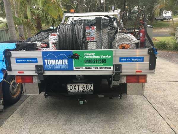 Tomaree Pest Control vehicle sign